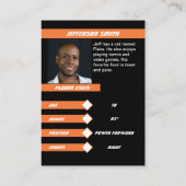 D'appel Basket-ball carte de commerce en Orange animé (Dos)