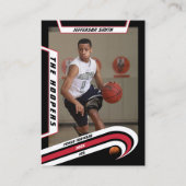 D'appel Basketball carte de commerce en rouge vif noir (Devant)