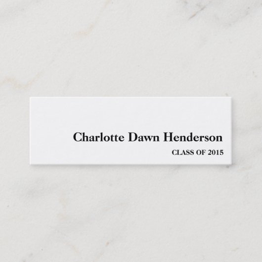 D'appel Blanc de noir d'année de classe de carte (Devant)