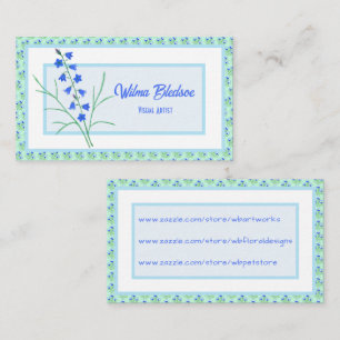 D'appel Bluebells et Blue Crocuses Pastel Carte de visite