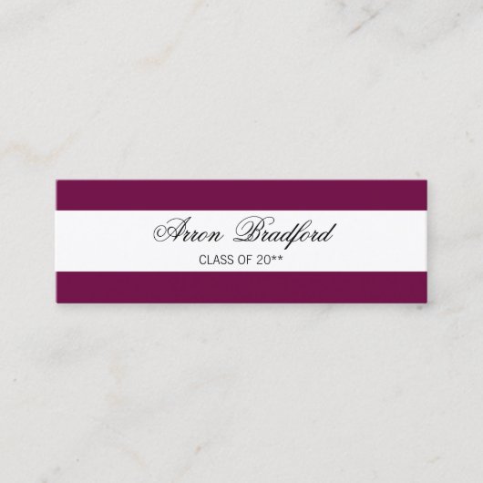 D'appel Boîtier de la carte de nom Maroon Red Graduation (Devant)