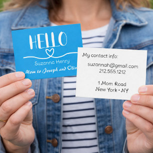 D'appel Bonjour Garçon Maman Carte de contact Maman Carte 