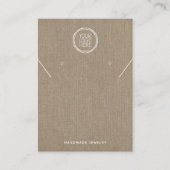 D'appel Burlap Logo Collier Boucles d'oreilles Carte d'aff (Devant)