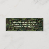 D'appel Camouflage d'insertion de dernière année de carte (Dos)