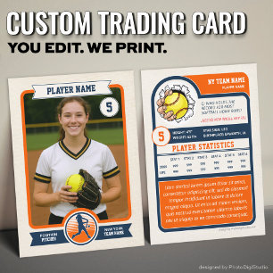 D'appel Carte à collectionner de softball personnalisée vi