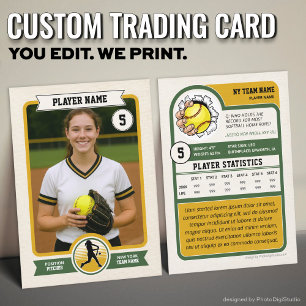 D'appel Carte à échanger vintage personnalisée de softball