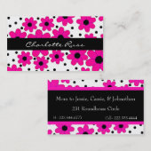 D'appel Carte assez rose et noire de maman de fleurs (Devant / Derrière)