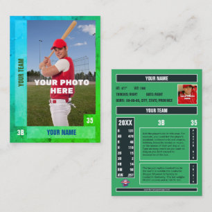 D'appel Carte Bleu/Vert Baseball - Statistiques Personnali