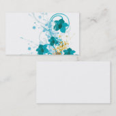 D'appel Carte bleue de profil de fleurs (Devant / Derrière)