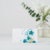 D'appel Carte bleue de profil de fleurs (Debout devant)