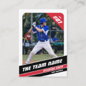 D'appel Carte Cadeau Équipe de Baseball Rouge Blanc (Devant)