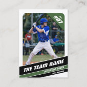 D'appel Carte Cadeau Équipe de Baseball Verte Blanche (Devant)