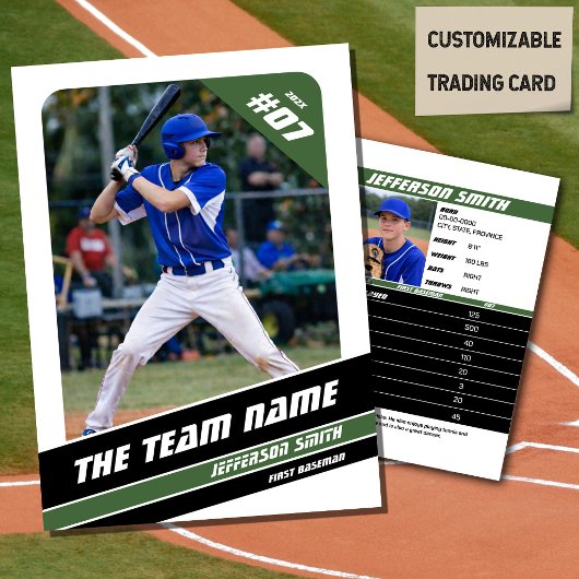 D'appel Carte Cadeau Équipe de Baseball Verte Blanche