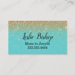 D'appel Carte chic moderne de maman d'or et de turquoise