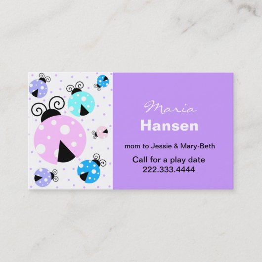 D'appel Carte colorée de maman de coccinelles (Devant)