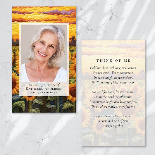 D'appel Carte commémorative pour les tournesols dorés