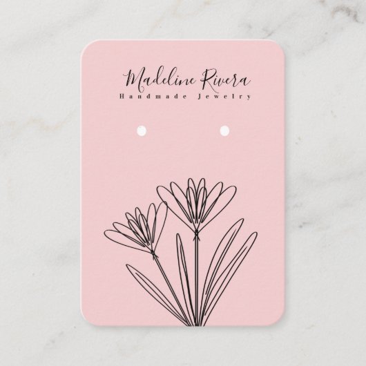 D'appel Carte d'affichage à oreille Fleur Rose Floral (Devant)