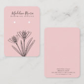 D'appel Carte d'affichage à oreille Fleur Rose Floral (Devant / Derrière)