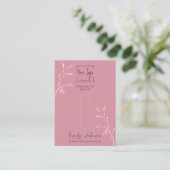 D'appel Carte d'affichage Chic Dusky Pink Leaf Jewelry (Debout devant)