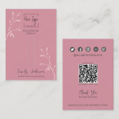 D'appel Carte d'affichage Chic Dusky Pink Leaf Jewelry (Devant / Derrière)