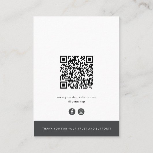 D'appel Carte d'affichage du code QR moderne (Dos)