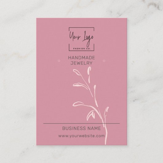 D'appel Carte d'affichage pour bijoux QR en feuille rose c (Devant)