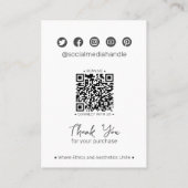 D'appel Carte d'affichage pour les bijoux QR sociaux minim (Dos)