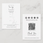 D'appel Carte d'affichage pour les bijoux QR sociaux minim (Devant / Derrière)