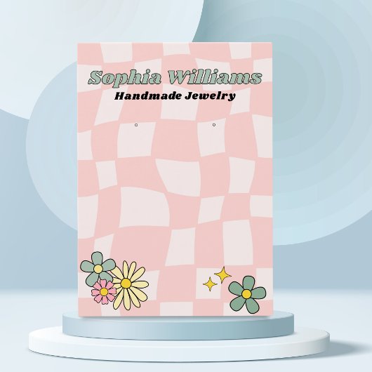 D'appel Carte d'affichage Retro Pink Checker à oreille bij