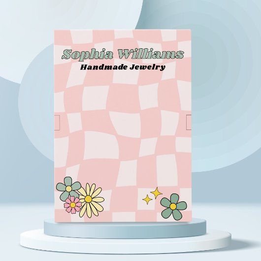 D'appel Carte d'affichage Retro Pink Checker Bracelet Bijo