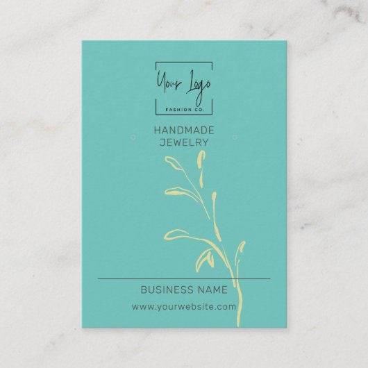 D'appel Carte d'affichage turquoise pour bijoux de mode QR (Devant)