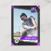 D'appel Carte de baseball à collectionner violette et noir (Devant)