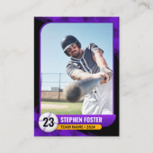 D'appel Carte de baseball à échanger noir violet joueur de (Devant)