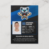 D'appel Carte de baseball bleu et noir, carte de baseball (Dos)