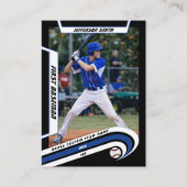 D'appel Carte de Baseball Bleu Vivant Noir (Devant)