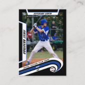 D'appel Carte de Baseball Bleu Vivant Noir (Devant)