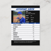 D'appel Carte de Baseball Bleu Vivant Noir (Dos)