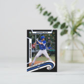 D'appel Carte de Baseball Bleu Vivant Noir (Debout devant)