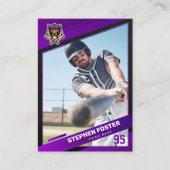 D'appel Carte de baseball de baseball violet et noir (Devant)