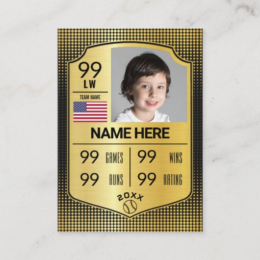 D'appel Carte de baseball de statistiques Shield de baseba (Devant)