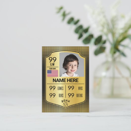 D'appel Carte de baseball de statistiques Shield de baseba (Debout devant)