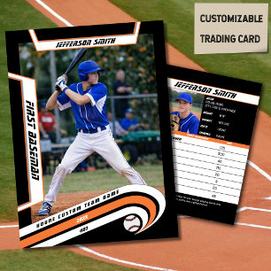 D'appel Carte de Baseball Échangeante Orange Noir Vivace