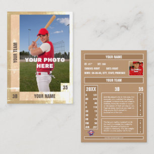 D'appel Carte de baseball en détresse - Statistiques perso