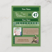 D'appel Carte de baseball Green Back - Statistiques person (Dos)