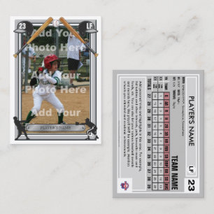D'appel Carte de baseball Grey Back - Statistiques personn