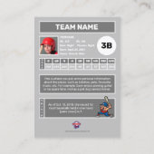 D'appel Carte de baseball Grey Back - Statistiques personn (Dos)