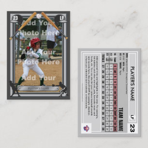 D'appel Carte de baseball gris foncé Frt - Statistiques pe
