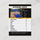 D'appel Carte de Baseball Jaune Vivant Noir (Dos)