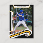 D'appel Carte de Baseball Jaune Vivant Noir (Devant)