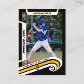 D'appel Carte de Baseball Jaune Vive Noir (Devant)